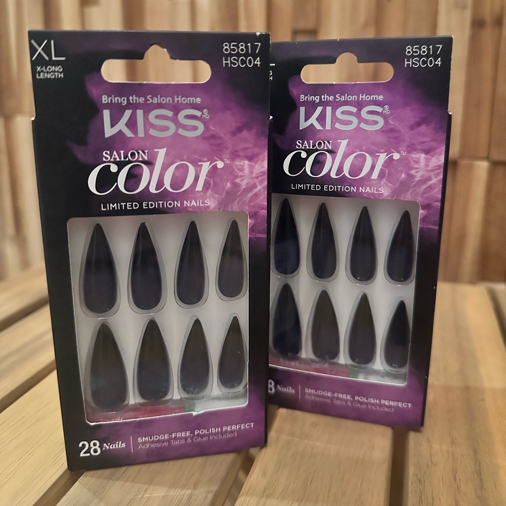 KISS Salon Color Limited Edition Nails – XL Stiletto, Midnight Blue